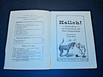 1920c buch HALLOH! CLOWN SCHERZE von CLOWN DOLLY circus cirque circo book livre - Bild 1 von 4