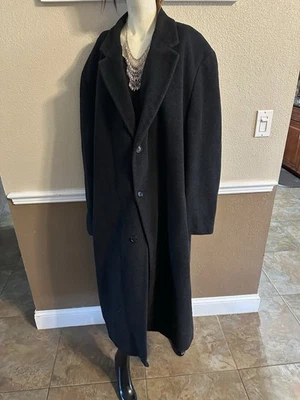 London Fog Men's Single Breasted Black Wool Overcoat 48XL - Excellent Condition - Image 1 of 4