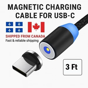 Braided Magnetic USB-C Charging Cable for Android Phones & Devices - new - Photo 1 sur 4