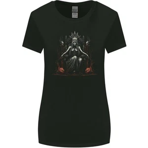 Queen Witch Fantasy Halloween Skulls Demon Womens Wider Cut T-Shirt - Picture 1 of 3
