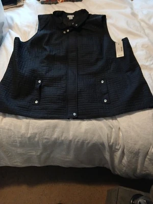 Chaleco Liz & Me for Catherines para mujer talla 4X cremallera completa bolsillos negros nuevo con T Foto 1 de 2