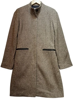 Abrigo Jax Mujer Informal Preppy Talla 4 Beige Marrón Bolsillos Espiga Foto 1 de 4