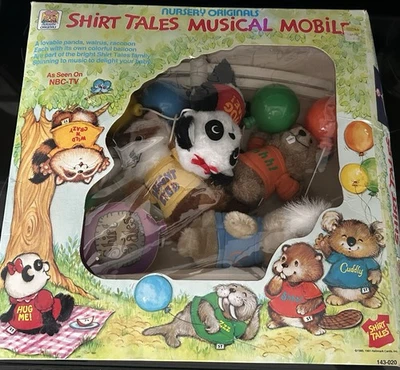 Vintage 1986 Nursery Originals SHIRT TALES Plush & Musical Crib Mobile-preowned - Image 1 of 4