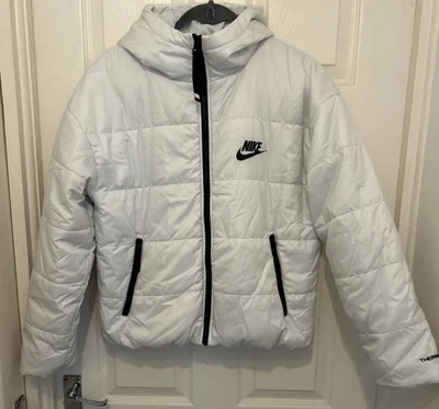 Nike Classic Padded Jacket With Hood In Summit White UK Size S - Image 1 of 4