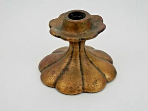 Vintage Anthony Freeman & McFarlin Pottery Candle Holder #552 Antique Gold - Foto 1 di 4