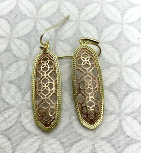 Kendra Scott Brenna Earrings in Rose Gold Filigree Gold tone logo used drop - Picture 1 of 7