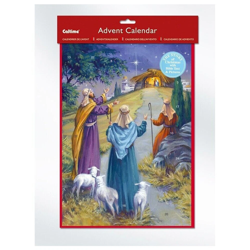 Shepherds with Bible Text Caltime Advent Calendar 24 x 34 cm - Image 1 of 1