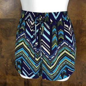 Forever 21 Contemporary Shorts Size S Chevron Print Beach Shorts Pockets (A8) - Picture 1 of 6