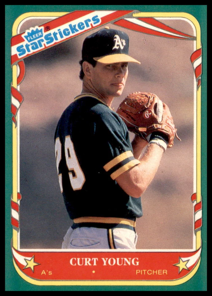 1987 Fleer Star Stickers #129 Curt Young - Image 1 of 2