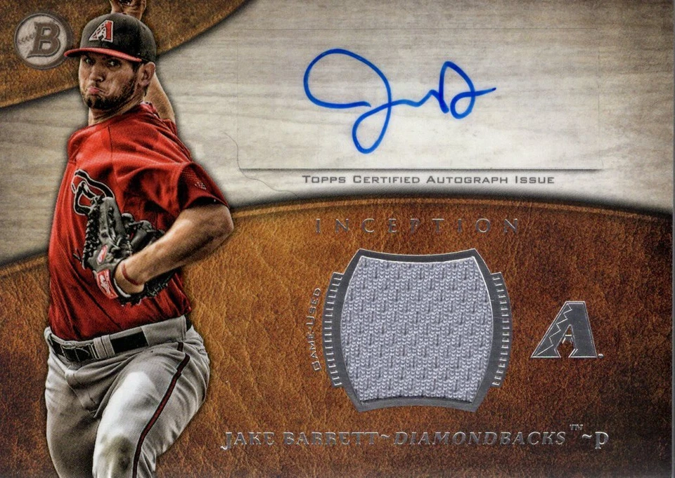 2014 Bowman Inception Relic Autographs #ARJBA Jake Barrett Auto Jersey - NM-MT - Image 1 of 1