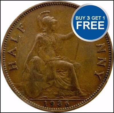 1911 TO 1936 GEORGE V HALF PENNY / HALF PENNIES CHOICE OF YEAR / DATE - Image 1 of 3