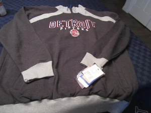 NWT GIII DETROIT PISTONS MENS 1/4 ZIP EMBROIDERED SWEATSHIRT GRAY 4X - Picture 1 of 2