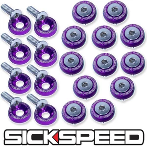 PURPLE 40PC BILLET ALUMINUM FENDER WASHERS FOR 10MM BOLT CAR/TRUCK/SUV P4 - Picture 1 of 1