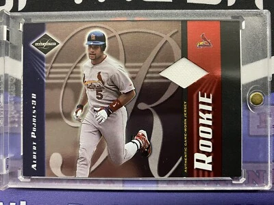 2001 LEAF LIMITED ALBERT PUJOLS RC ROOKIE JERSEY PATCH SP /250 CARDINALS ANGELS - Image 1 of 3