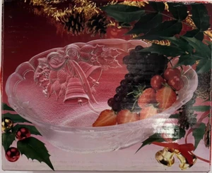 CAMPANAS NAVIDEÑAS MIKASA NAVIDAD Cristal 10" Tazón Ovalado Diseño Pino y Acebo con Caja - Imagen 1 de 6