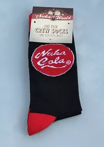Fallout 76 Nuka Cola Black & Red Pair of Crew Socks (One Size Fits Most) - Picture 1 of 2