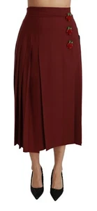 DOLCE & GABBANA Rock Wolle rot hohe Taille Plissee Maxi IT36/US2/XS UVP $ 1350 - Bild 1 von 10