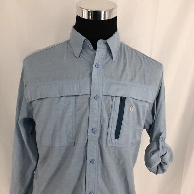 COLEMAN Blue Button Down Long Rolltab Sleeve Vented Camping Hiking Shirt Medium - Image 1 of 4