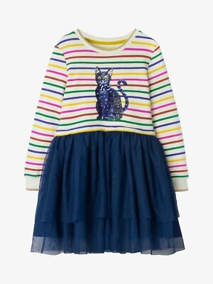 Mini Boden Cat Dress Halloween Rainbow Tulle Sequin NWT New 6-7 - Image 1 of 4
