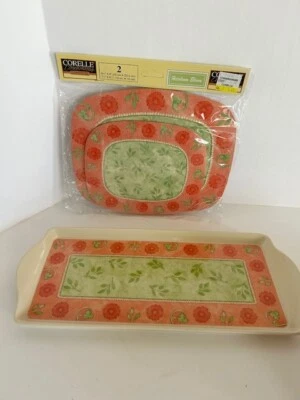 CORELLE HEIRLOOM BLOOM TRAY & COUNTER MAT 2 PCS NEW IN PACKAGE - Image 1 of 4