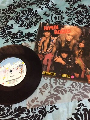Hanoi Rocks UK IMPORT 7"  RARE RECORD VINYL 1984 METAL UNDERWATER WORLD VINTAGE - Image 1 of 4
