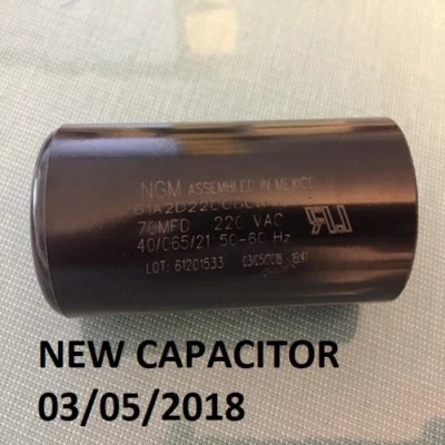 19988A Capacitor 70 MFD 220 Vac 60 Hz Genie Overhead Garage Door NGM