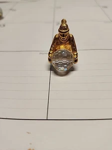 Swarovski -- Junge rollender Schneeball goldfarben & Kristall Figur/Anhänger - Bild 1 von 5
