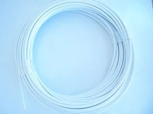 WHITE Vinyl Coated Cable Wire Rope, 1/8"- 3/16", 7x7, 100 ft coil - Picture 1 of 1