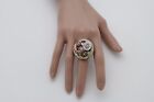 New Women Ring Antique Gold Metal Steam Punk Fashion Jewelry Clock Part One Size