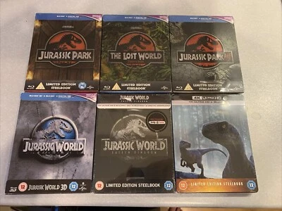 Jurassic Park & World Complete Blu Ray Steelbook Collection. 6 Films. New Inc 4k - Image 1 of 4