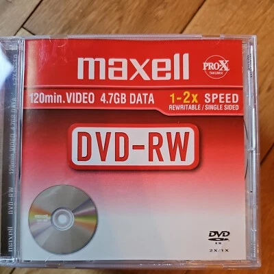Maxell DVD+RW 4.7GB 120 Min Video Re-Recordable x10 in cases. 1 case is broken  - Image 1 of 4
