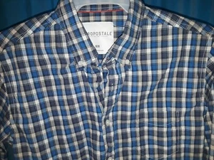 Aeropostale Button Down Hemd, blau weiß grau kariert  - Bild 1 von 6