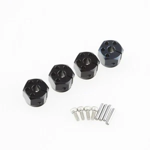 Aluminum 12mm HEX Wheel hub 10mm Thickness Black for RC Crawler SCX10 4PCs - Picture 1 of 4