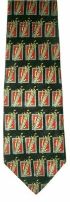 NUEVA corbata de golf Museum of Artifacts para hombre 100 % seda negra roja dorada 57" nueva sin etiquetas Foto 1 de 4