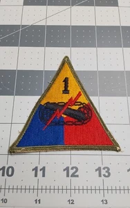 WWII US Army 1st Armored Division Patch Cut Edge - Picture 1 of 2