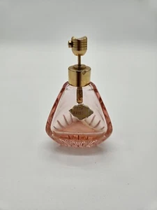 Vintage Mid Century Pink Echt Kristall German Cut Crystal Pump Perfume Bottle - Picture 1 of 5