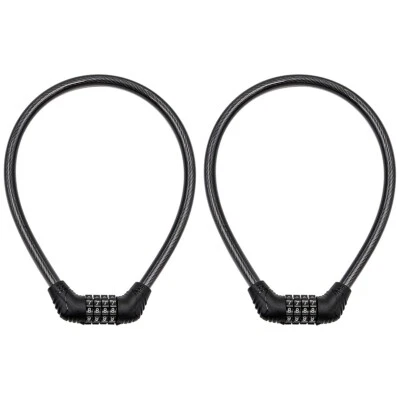 Bicycle Combination Chain Lock Cable 550mm 4-Digit Number Resettable Bike Locks - image 1 of 4