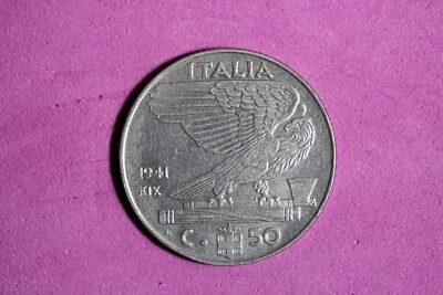 Moneda 50 Centesimi Acmonital Italia 1941 #M20534 Foto 1 de 2