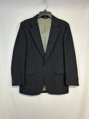 Cricketeer Mens Blazer Sport Coat Black Pin Stripe Calendar Cloth Union Made 40R - Image 1 of 4