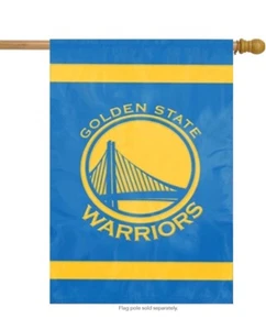 GOLDEN STATE WARRIORS APPLIQUE BANNER HOUSE FLAG OUTDOOR 44" X 28" OVERSIZED - Picture 1 of 4