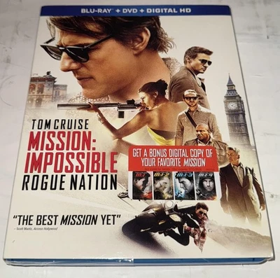 Mission Impossible Rogue Nation Blu Ray DVD Digital HD Tom Cruise PG-13 Movie Foto 1 de 3
