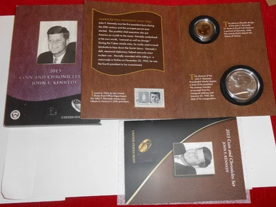 2015 年美国完好约翰·F·肯尼迪硬币和计时码表套装 - OGP 和真品证明 — 第 1/4 张图片