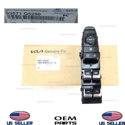 Genuine OEM Front LEFT Driver Door Window Main Switch 2017-2022 Kia Niro - Image 1 of 2