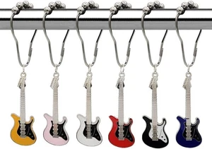 Gitarre Duschvorhang Haken für Badezimmerstangen, 12 Stück Mode  - Bild 1 von 6