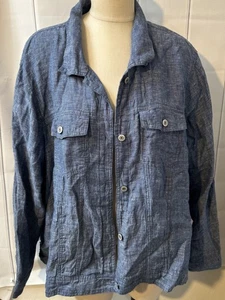 jones co Leinenhemd Damen Gr. 3x blau - Bild 1 von 5