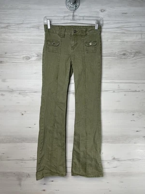 Pantalones H&M Divididos Para Mujer 2 Utilidad Carga Acampanados Elastizados Bolsillos Y2K Foto 1 de 4