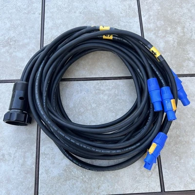SOCAPEX SOCO 19 PIN to 11ft 6 Channel PowerCon Blue Female Breakout Power Cable - Image 1 of 4