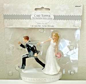 Braut & Bräutigam Tortenaufleger Auslaufen Hochzeit Dusche 4,2" Einteiler Neu - Bild 1 von 10