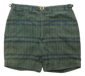Pantaloncini Corbin 38 8" Madras Pit Loom in tessuto a quadri davanti piatto vintage cerniera Talon anni 80 - Foto 1 di 17