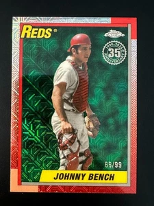 2025 Topps Update JOHNNY BENCH 1990 Mojo Green REFRACTOR /99 REDS - Picture 1 of 2